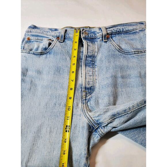 Levis Premium Ribcage Flare Jeans Womens 31 Blue High-Rise Button Fly LIGHT WASH - Picture 11 of 14